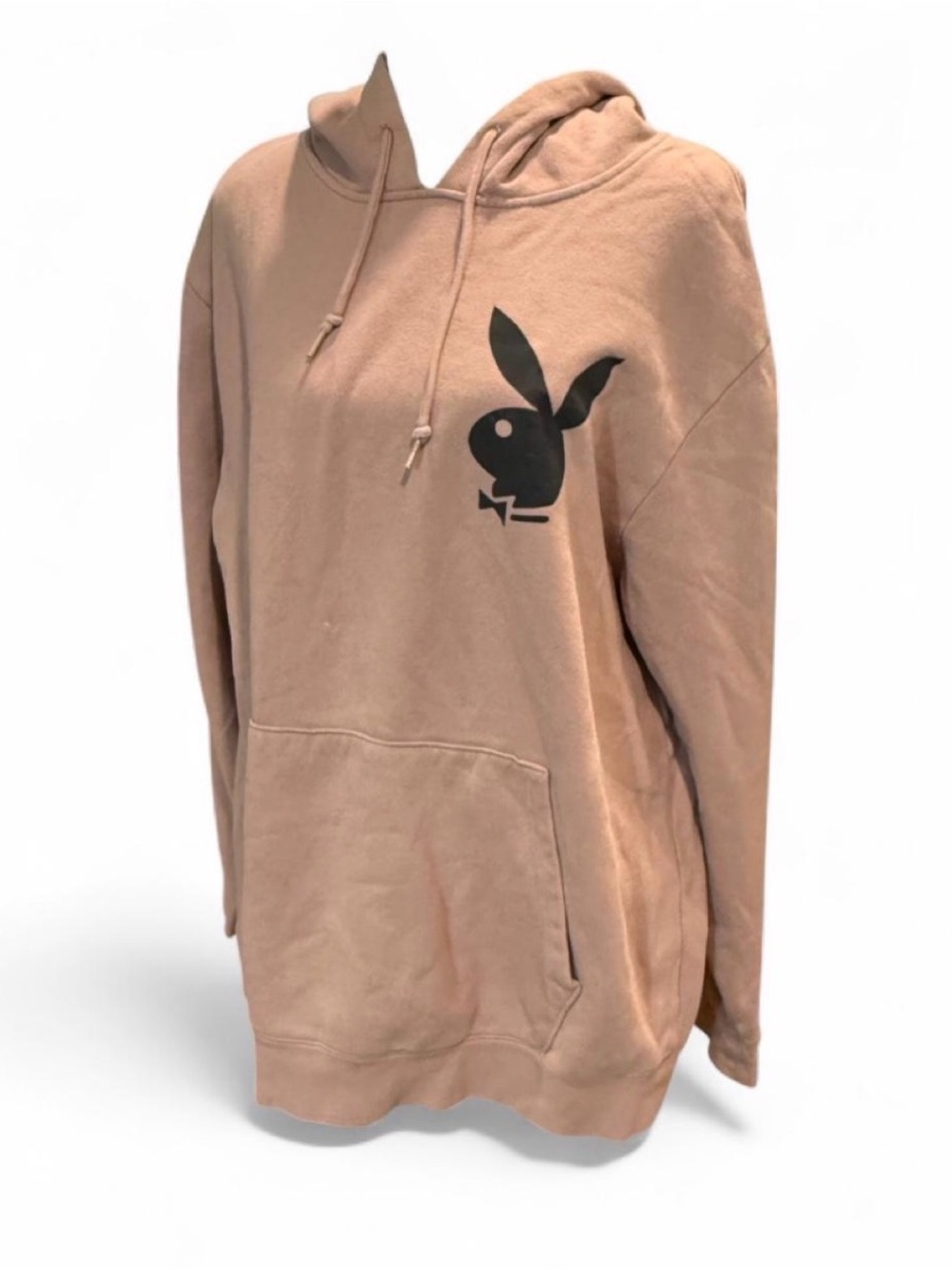PLAYBOY by Pacsun Dusty Pink Hoodie Black Bunny Logo L Oversized Baggy